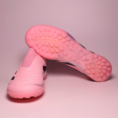 2503TF Without-Lace Mens Soccer Shoes SLIP-ON Non-Slip Turf Soccer Cleats for Kid TF/FG Training Football Boots Chuteira Campo