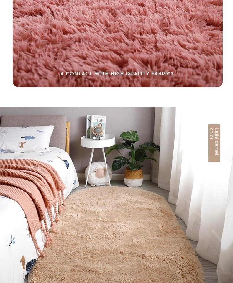 Tie-Dye Oval Living Room Rug Comfortable Soft Home Decor Floor Cushion Sofa Eend Table Bedroom Fluffy Non-Slip Plush Bed Rug