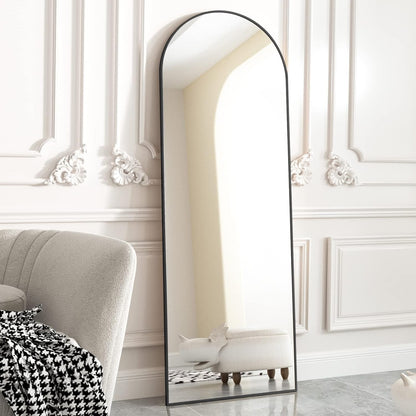 65"x24" Arched Full Length Mirror | Free Standing & Wall-Mounted | Full-Length Mirror with Stand | Modern Gold Mirror for Living