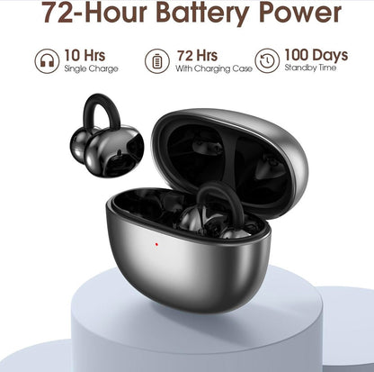 Open-Ear True Wireless Earbuds BT 5.4 OWS Earphone with 72H Play Time Long-Battery Life IP56 Waterproof Headphone for Sport Work