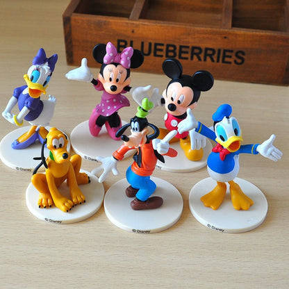 6pcs/set Disney Mickey Mouse Action Figures Minnie Donald Duck PVC Cake Ornaments Collection Decoration Children Toys Gifts