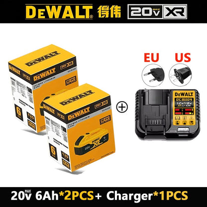 Bateria Dewalt 20V 100% Genuína, Bateria Recarregável de Íon de Lítio 2AH 5AH 6AH, Bateria de Substituição para Ferramentas Elétricas Dewalt DCB200