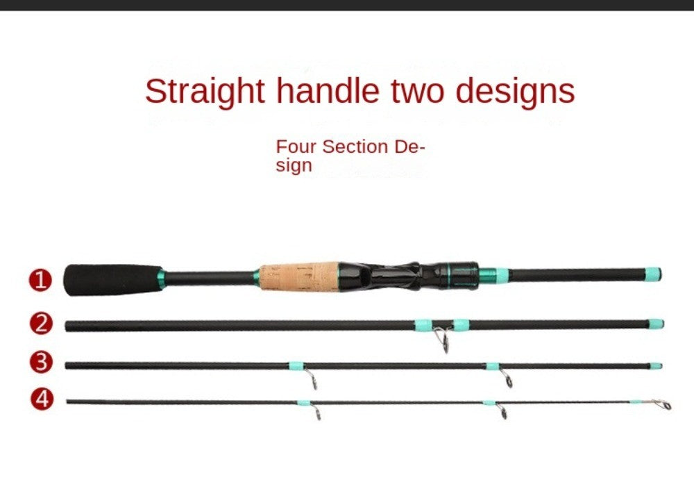 4 Sections Spinning Fishing Rod M Power Spinning Casting Fishing Rod 1.65m/1.8m/2.1m Portable Carbon Fiber Fishing Pole Winter