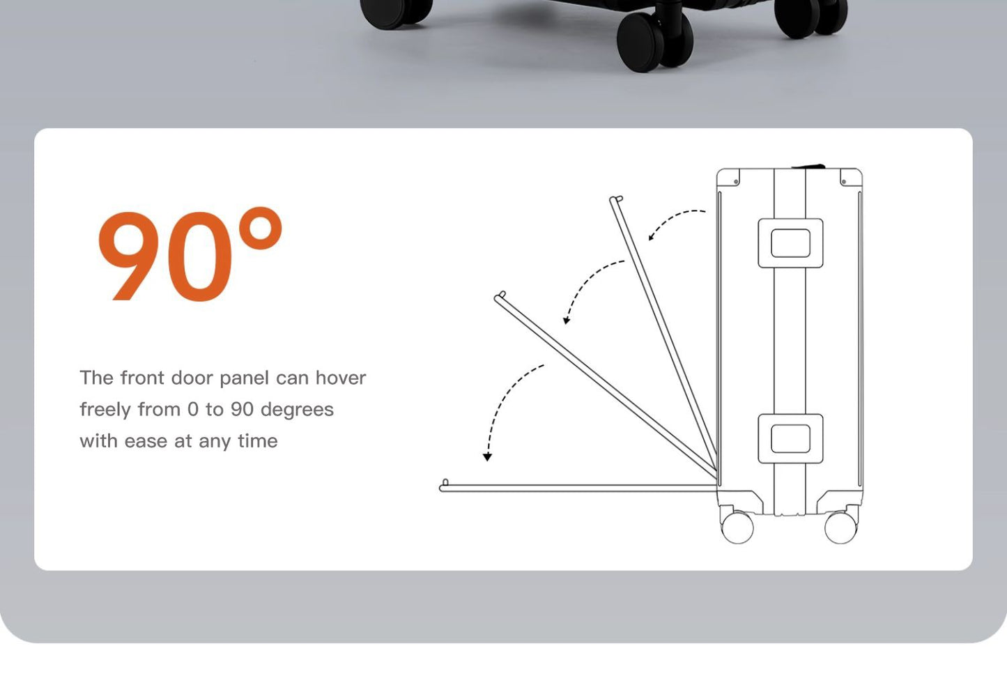 SUSHIMU 20-inch all-aluminum-magnesium alloy luggage with front opening, trolley suitcase, carry-on suitcase, metal travel