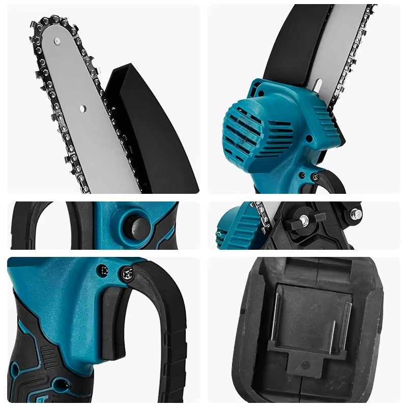 Mini-motosserra elétrica 1700RPM 6 polegadas Li-Ion, serra elétrica portátil de uma mão, compatível com bateria Makita 18V