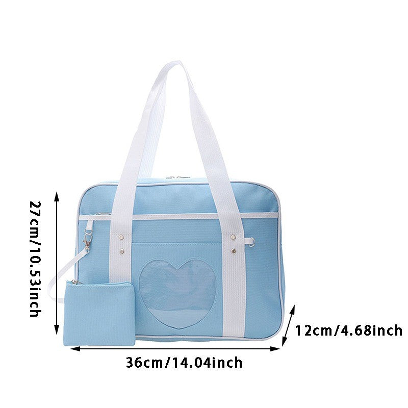 Japanese JK School Heart Uniform Bags Women's Student Handbag Cosplay Anime Shoulder Bag Large Capacity Handbags