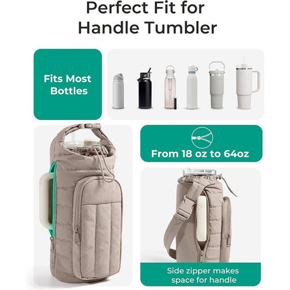 Outdoor Sports Down Kettle Bag Portable Large Capacity Crossbody Water Cup Bag Travel Thermos Cup Cover