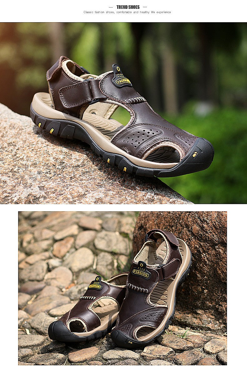 2025 Man's shoes Genuine Leather Men Sandals Summer Men's Shoes Outdoor Water Shoes Leather Sandals For Men men summer sandals