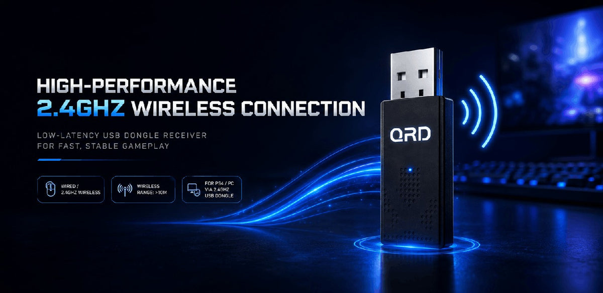 QRD Spark N7 2.4Ghz Wireless Controller for PS4/PS3/PC Direct Connect Hall Effect Vibration Effect Gamepad For PS5 Via Converter