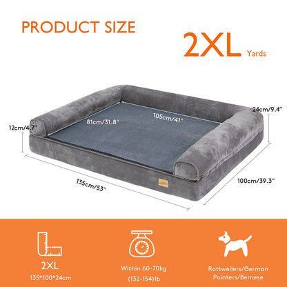 Cama para Cães Extra Grande Colchão Ortopédico para Animais de Estimação Sofá Almofada de Dormir com Capa Removível e Lavável Espuma Macia