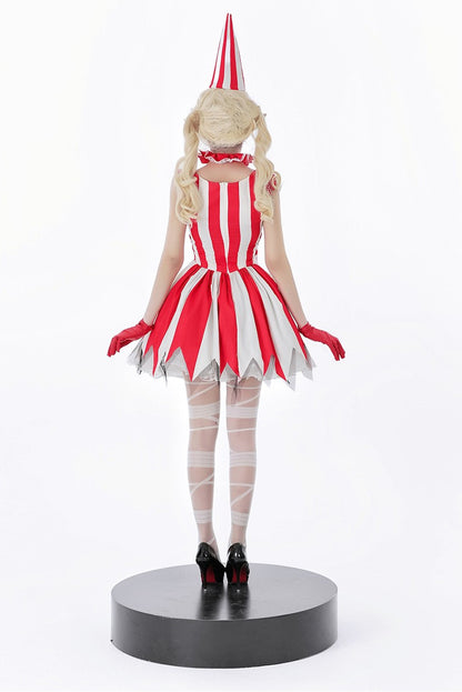 Halloween Cosplay Dress Red Horror Circus Soul Return Doll Costume Gothic Spooky Ladies Fancy Outfit for Party Role Play Dress