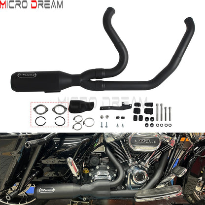 2 into 1 Motorcycle Engine System Pipe Slip on Exhaust Mufflers For Harley Street Glide ST FLHXST EFI FLHX Special FLHXS 2017-25