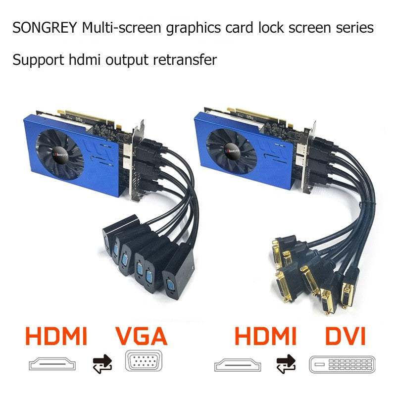 SRhonyra AMD R7 350 Graphics Card Multi- display 2/4GB GDDR5 128bit 6 HDMI Multi Screen Splicing Video Card GPU EDID