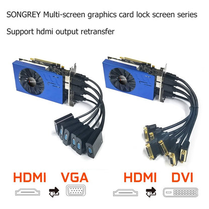 SRhonyra AMD R7 350 Graphics Card Multi- display 2/4GB GDDR5 128bit 6 HDMI Multi Screen Splicing Video Card GPU EDID