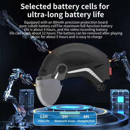 2025 Novo Capacete de Moto Inteligente com Câmera e Fone de Ouvido Bluetooth Meio Capacete Masculino Cascos Para Moto Quatro Estações DOT