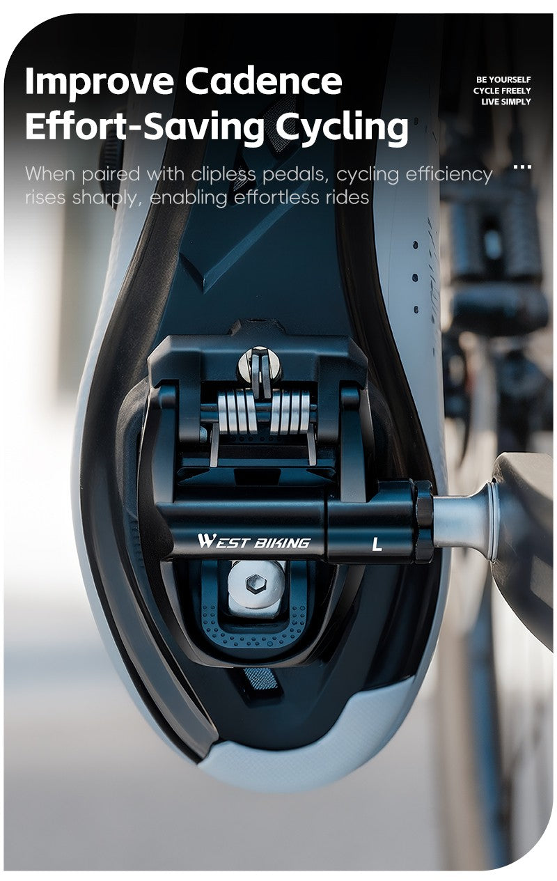 WEST BIKING Road Bike Pedals Nylon Bicycle Locking Pedals Cycling Bearing Cleats Clipless Pedal Look System With Locking Plates