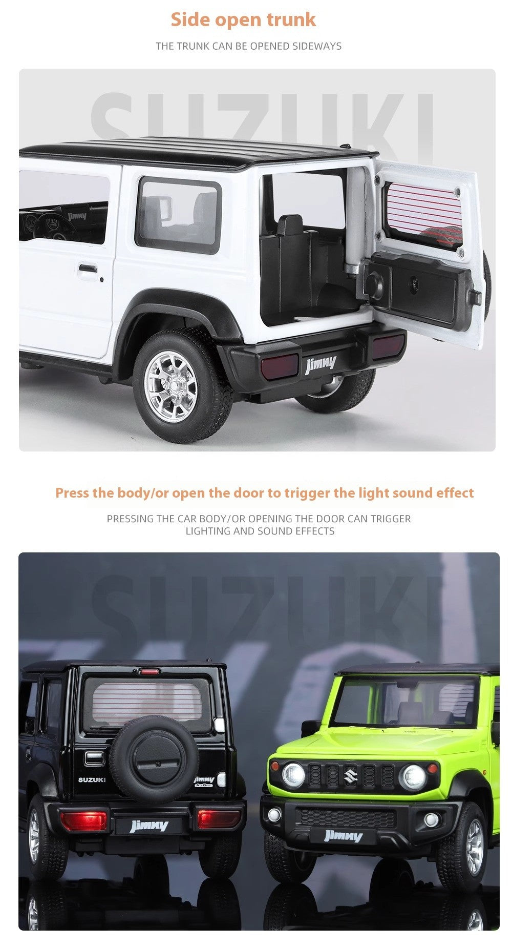 Miniaturas 1/24 Suzuki Jimny SUV Liga Off Road Modelo Diecast Puxar para Trás Brinquedo Infantil Presente Para Crianças Presente de Aniversário Para Namorado
