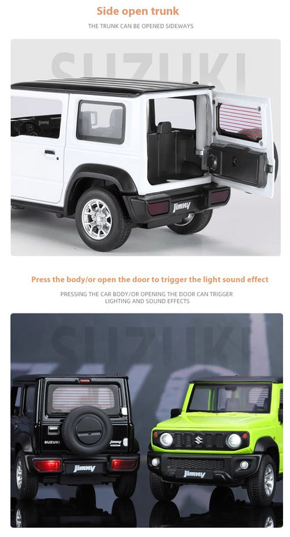 Miniaturas 1/24 Suzuki Jimny SUV Liga Off Road Modelo Diecast Puxar para Trás Brinquedo Infantil Presente Para Crianças Presente de Aniversário Para Namorado