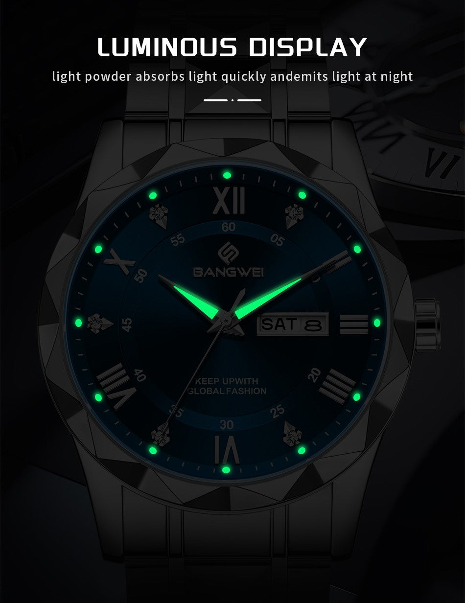 BANGWEI Woman Watch Luxury Elagant Classic Fashion ClockBusiness Casual Date Stainless Waterproof Luminous Quartz Ladies Watches