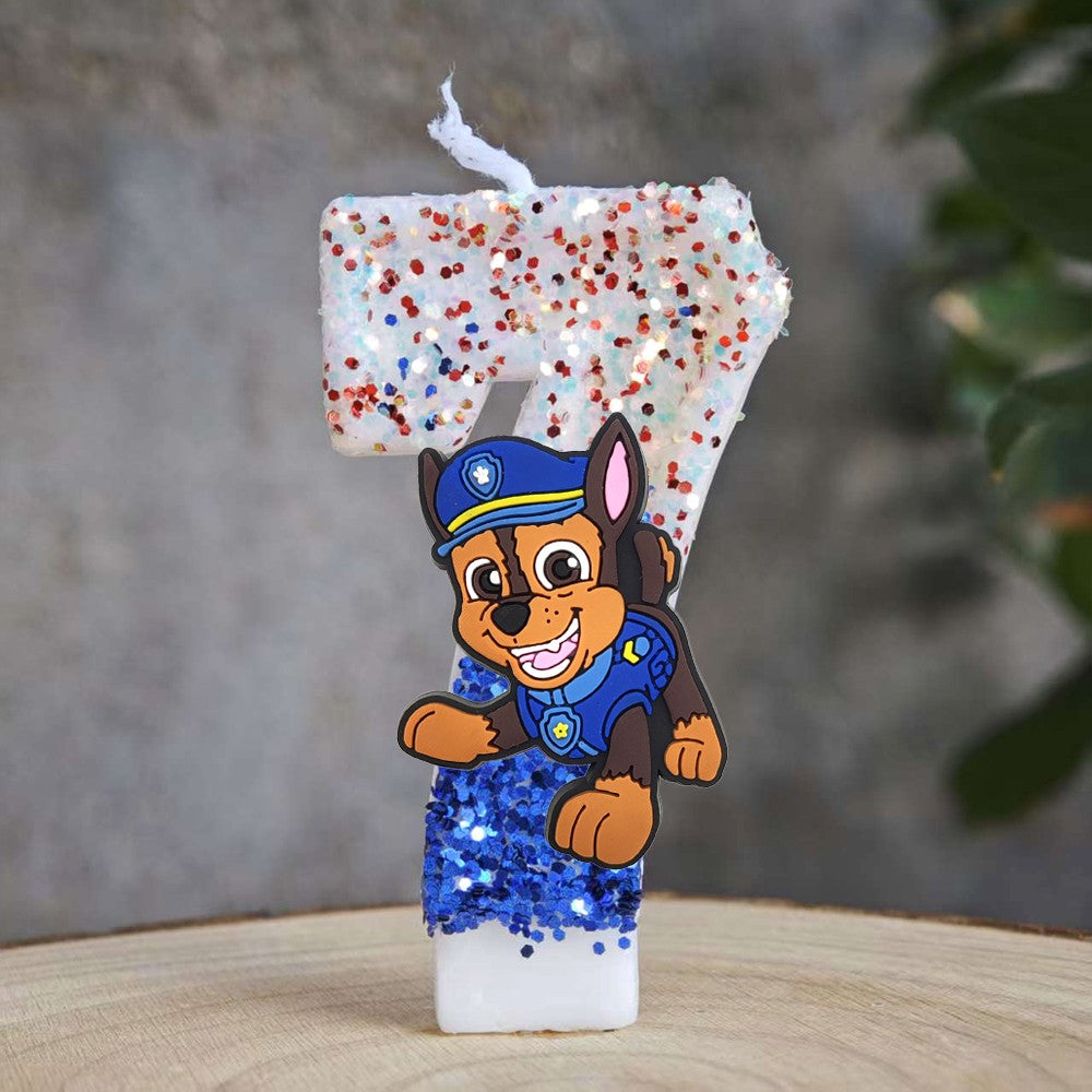 Paw Patrol Candle 0-9 Number Candle Paw Patrol Cartoon Character Party Cake Plug-in Birthday Cake Decoration Baby Shower Gift