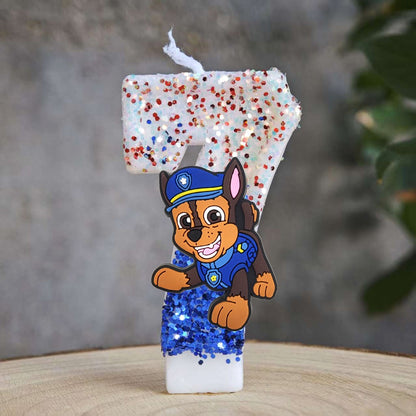 Paw Patrol Candle 0-9 Number Candle Paw Patrol Cartoon Character Party Cake Plug-in Birthday Cake Decoration Baby Shower Gift