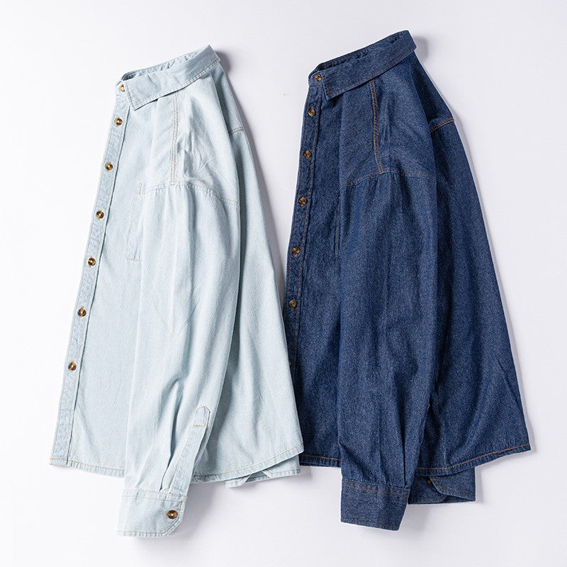 Brand Elastic Cotton Denim Shirt Men Long Sleeve Quality Cowboy Shirts for Men Casual Slim Fit Mens Designer Clothing