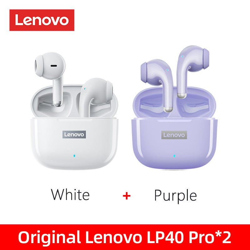 Fone de Ouvido TWS Original Lenovo LP40 Pro 100% Sem Fio Bluetooth 5.1 Esportivo com Redução de Ruído Controle de Toque 250mAh Novo 2022