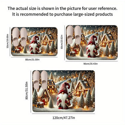 VIKAMA Winter Christmas Snowman Rug Suitable for Bedroom and Living Room Soft and Comfortable Floor Mat Home Decor