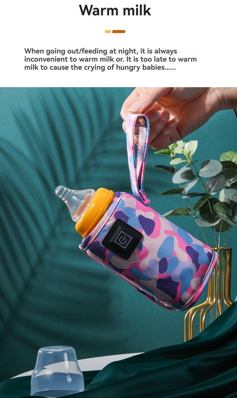 USB Charging Bottle Warmer, Compact Insulated Heating Bag for Diaper Bags, Quick Formula Warming for Outdoor Activities