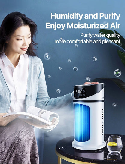 Mini Ar Condicionado Portátil USB Ventilador Refrigerador de Ar Resfriamento a Água Ar Condicionado Refrigerador de Ar para Casa e Escritório