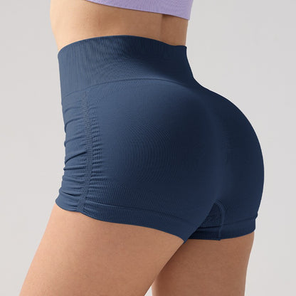 Women High Waist Fitness Shorts Gym Hip Lifting Yoga Sports Tight Running Shorts Exercise Three Folded Yoga Shorts