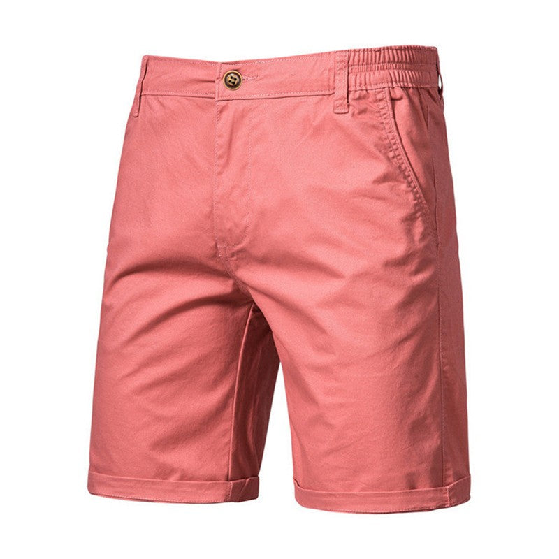 Men Summer Soild Cotton Shorts For Man Casual Business Shorts Elastic Waist Sport Beach Shorts Gym Running Shorts Male Clothing