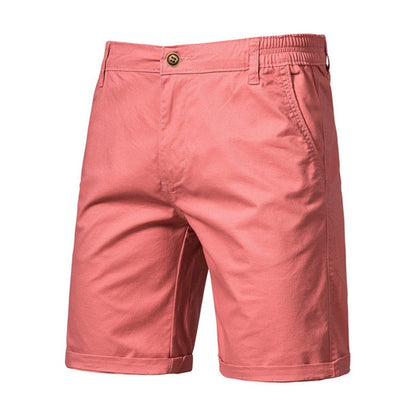 Men Summer Soild Cotton Shorts For Man Casual Business Shorts Elastic Waist Sport Beach Shorts Gym Running Shorts Male Clothing