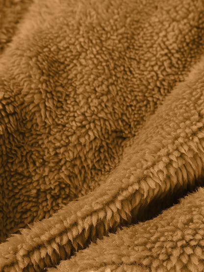 Plus Size Autumn/Winter New Arrivals Women's Autumn/Winter Drop-Shoulder Long-Sleeved Colour-Block Patchwork Fleece Hooded Jacke