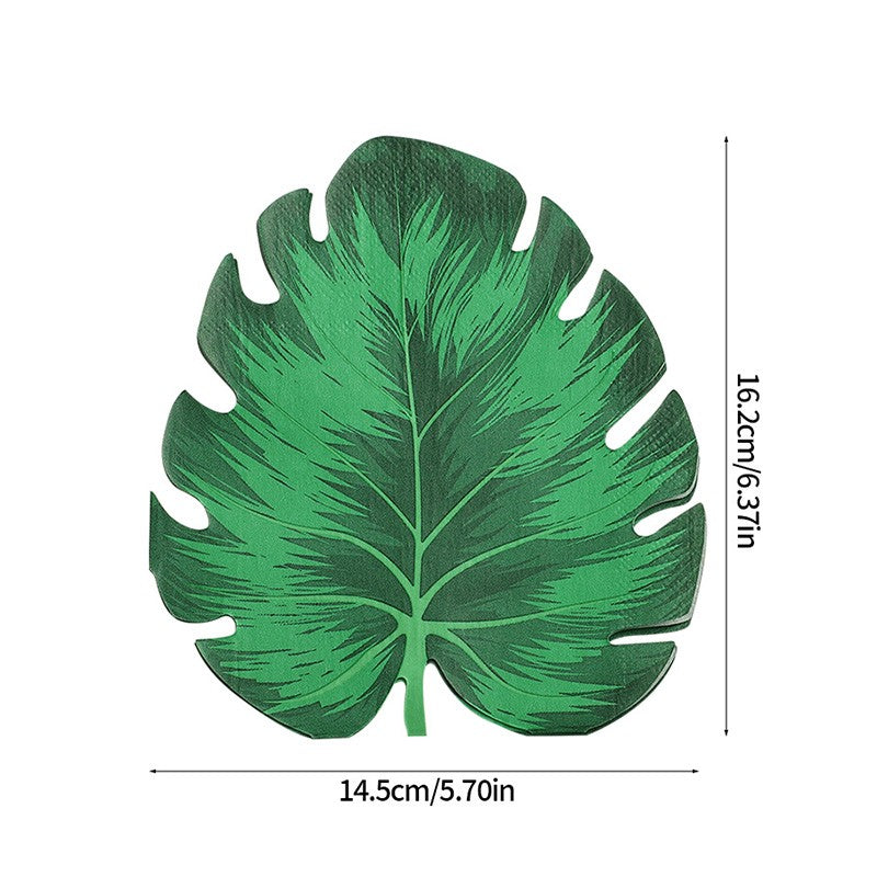 20-100Pcs Bulk Tropical Jungle Leaf Paper Napkin for Hawaiian Summer Beach Birthday Party Table Decoration Wedding Supplies