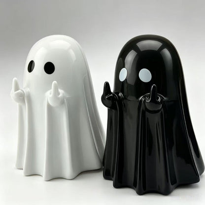 1-5Pcs Cute Middle Finger Ghost Statue, Halloween Ghost Festival Carnival Party Favors, Decoration Ornaments, Gift Bag Fillers