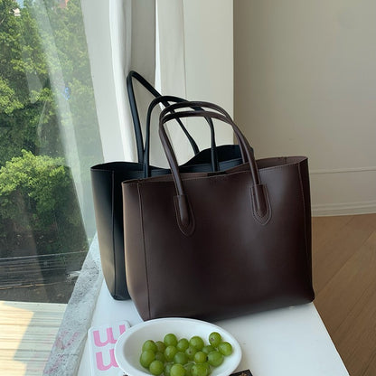 Vintage women's tote bag, new Korean version, large capacity, simple commuting bag,fashionable and versatile,single shoulder bag