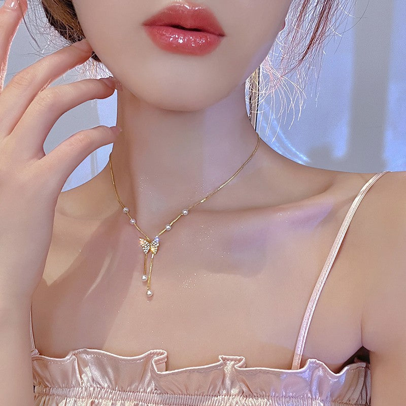Colares com Pingente em Forma de Coração e Asas de Anjo Cor Prata Zircônia Cúbica 5A Estilo Minimalista Corrente na Clavícula Joias Femininas e para Meninas