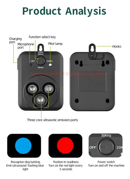 Dispositivos Anti Latido Dispositivos de Controle Automático de Latidos com 3 Modos Ultrassônicos para Cães Dispositivos para Parar Latidos de Cães