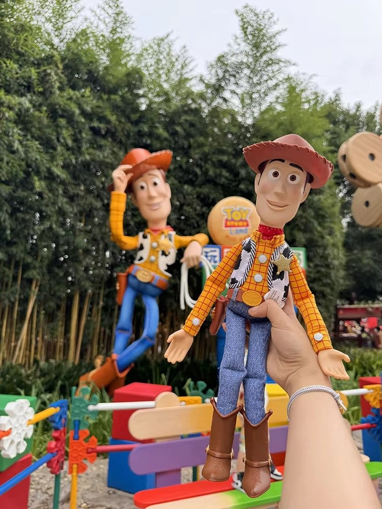 40cm Anime Disney Toy Story 4 Figures Talking Woody Buzz Jessie Rex Action Figurines Decor Model Collection Xmas Gifts