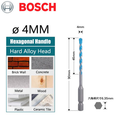 BOSCH EXPERT Broca Multifuncional Haste Hexagonal para Metal/Madeira/Plástico/Cerâmica Furo de Parede Broca Helicoidal 1PÇ