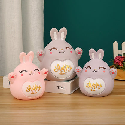 Cartoon Rabbit Piggy Bank Home Living Room Bedroom Ornament Children's Gift Vinyl Anti-fall Piggy Bank Home Accessories