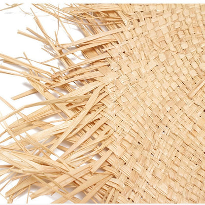 WZCX Feito à Mão Borla Feminina Chapéus de Sol de Palha Aba Larga Grande Chapéu de Palha Natural de Ráfia Panamá Praia Chapéus de Sol Para Feriado