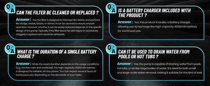 Seesii Cordless Stick Water Transfer Pump Handheld Portable Utility Sump Pump 3/4" Outlet for Pool/Garden/Pond/RV/Boat Draining