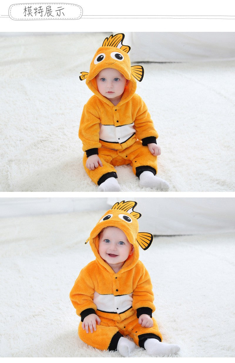 Cosplay Clothes Baby Romper Onesie Infant Boy Girl Cartoon Nemo Baby Onesie Ropa Bebe Rompers Onesie Winter Soft Outfit Costume