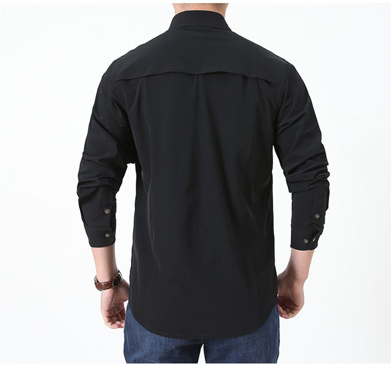 Summer Jacket Upf 50+ Sun Protection Fishing Shirts Men's Quick Dry Long Sleeve Shirts Mesh Breathable Hiking Work Cargo Shirts