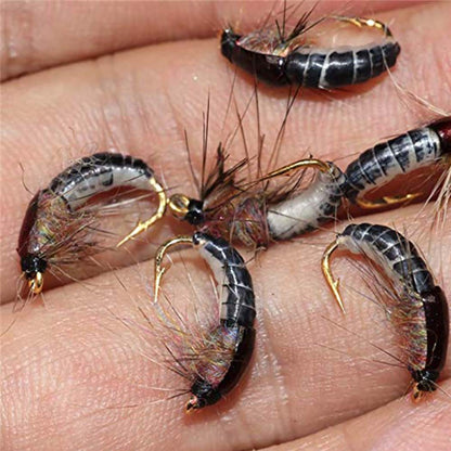Iscas de Pesca-6/9 Peças/Caixa Ninfa Realista Isca de Camarão para Pesca de Truta Isca Artificial