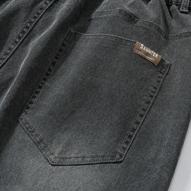 Calças jeans masculinas largas de perna reta, cintura alta, plus size, extra longas, 115cm, Primavera 190