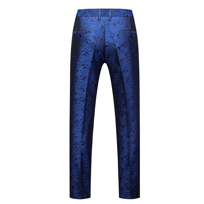 Calça Social Masculina Azul, Calça de Tecido Jacquard, Calça de Terno para Festa de Casamento, Tamanhos Asiáticos M-5GG 6GG, Pantalones Hombre