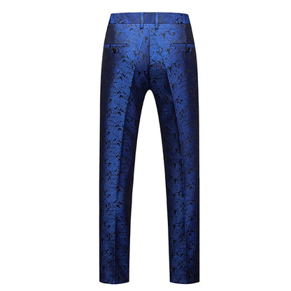 Calça Social Masculina Azul, Calça de Tecido Jacquard, Calça de Terno para Festa de Casamento, Tamanhos Asiáticos M-5GG 6GG, Pantalones Hombre